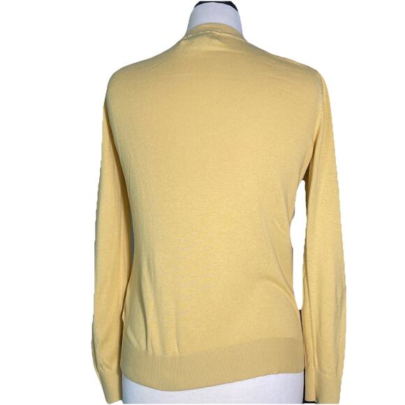 Banana Republic Long Sleeve Crew Neck Lemon Yellow Medium - Picture 3 of 3